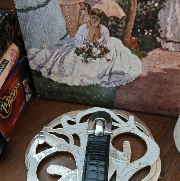 BRIAN TOOHEY 925 Sterling Silver Buckle Snake Embossed Leather Belt Large π π΄ - Picture 4 of 15